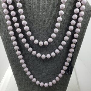 NWOT Rosecraft Long Vintage Gray Acrylic Station Necklace